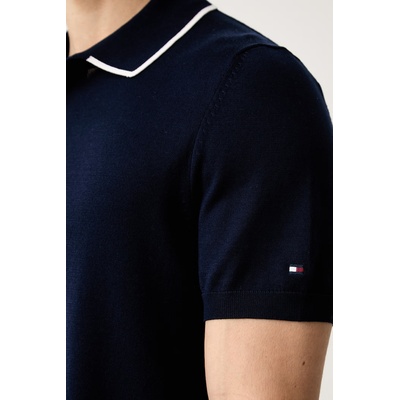 Tommy Hilfiger тениска с яка мъжка от памук (MW0MW43501)