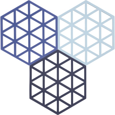 Zone Denmark Triangles Поставки за горещи съдове, нюанси на синьото, 3 бр (36858)