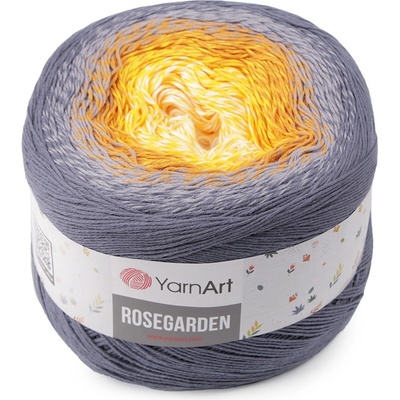 Bavlněná pletací příze Rosegarden 250 g, střední, 10 (326) šedá žlutá