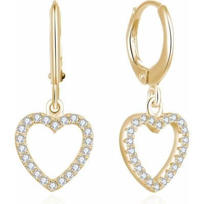 Olivie strieborné krúžky SRDCE GOLD 7435