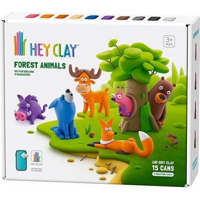 HEY CLAY Комплект за моделиране с глина Hey Clay - Горски животни (15022)