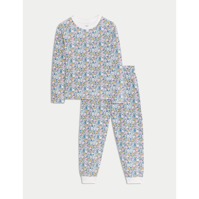Marks & Spencer Пижама от чист памук с цветен десен (12 месеца - 16 години) Marks & Spencer кремав Marks & Spencer | Bezhov | Момчешки | 3-4 години