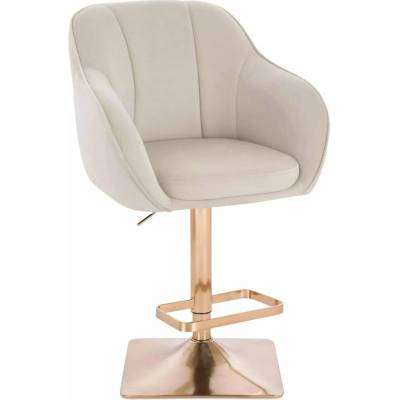 LuxuryForm Design Avola Velur na zlatej hranatej podstave krémová