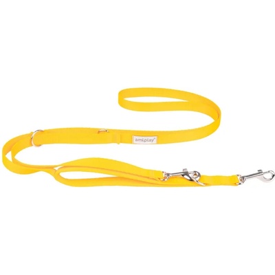 amiplay Samba 7in1 Medium - Модерен, регулируем повод за кучета , 100 - 200 см. / 2.0 см. - жълт
