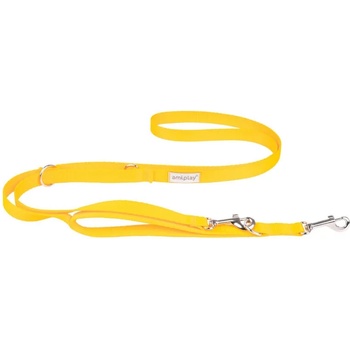 amiplay Samba 7in1 Medium - Модерен, регулируем повод за кучета , 100 - 200 см. / 2.0 см. - жълт