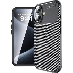 Techsuit Калъф за iPhone 16 - CarbonFiber - Черен (KF2331987)