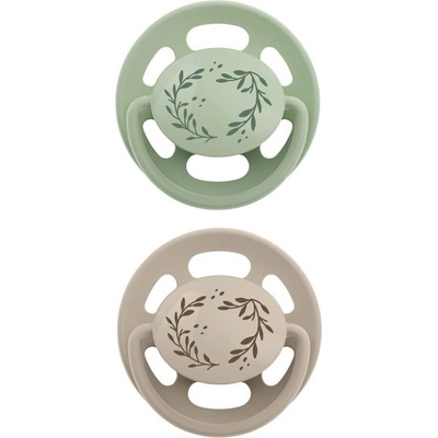 NIP Латексови залъгалка NIP - Cherry Green, 0-6 м, 2 броя, зелена и бежова (4000821428034)
