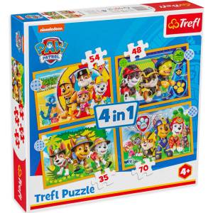 Trefl Пъзел Trefl 4 в 1 - Ваканцията на Пес Патрул (34395) - baby