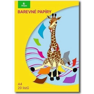Barevný papír A4/20/80g, 20listů, STEPA
