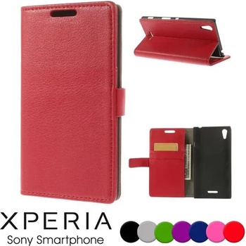 Sony Xperia T3 Wallet Кожен Калъф + Скрийн Протектор