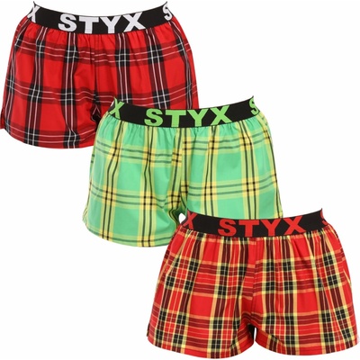 Styx 3PACK dámske trenky športová guma viacfarebné (3T100314)