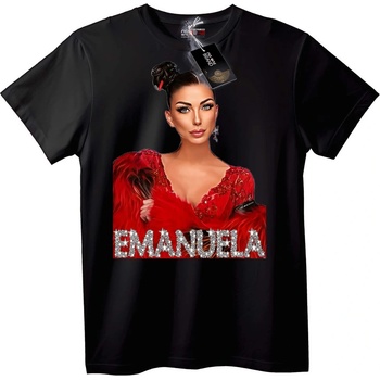 NOONEBRAND Тениска Емануела Sparkle - M, Black