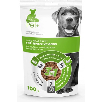 Pochúťka Pet+ 3v1 pes FOR SENSIT DOGS jahňacia 100 g