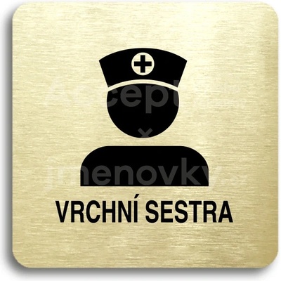 ACCEPT Piktogram vrchní sestra II - zlatá tabulka - černý tisk bez rámečku