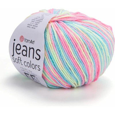 Yarn Art Jeans Soft Colors 6204 zelená, žlutá, růžová
