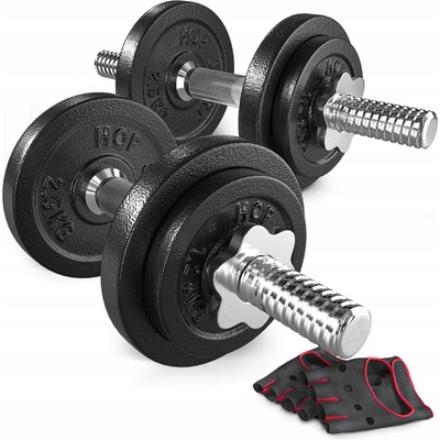 Hop-Sport Liatinové nastaviteľné činky 2 x 10 kg