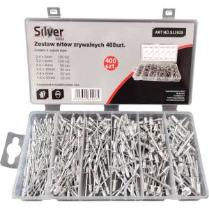 SILVER Попнитове 2, 4-4, 8 мм комплект 400 бр. алуминиеви 67233 (11925)