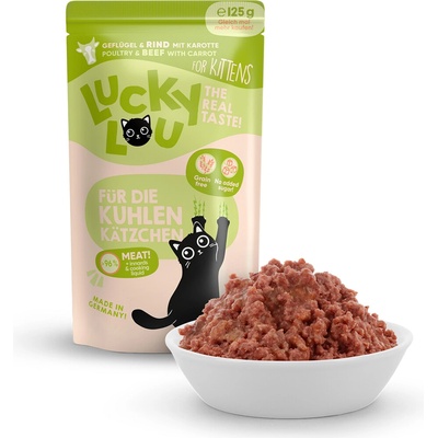 Lucky Lou Lifestage Kitten s drůbežím a hovädziem mäsom 125 g