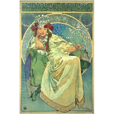 Fedkolor Princess Hyazin – Alfons Mucha obraz zelená
