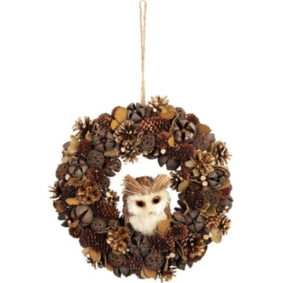 Veniec MagicHome Vianoce závesný hnedý 30 x 8 cm