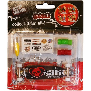 Grip & Tricks Играчка за пръсти long board, черен, с череп (gt-f-lb-black)