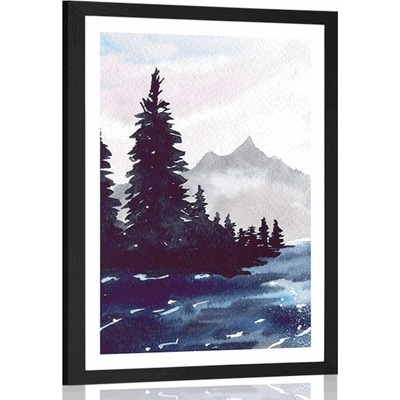 Plakát s paspartou umělecká země - 40x60 silver