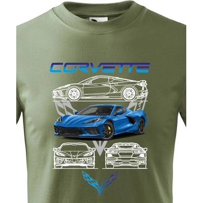 Dětské tričko Chevrolet Corvette Military Velikost Canvas Bezvatriko.cz 2326