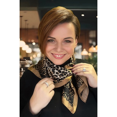 LivCo Corsetti Fashion dámský elegantní stylový šátek leopard hnědá