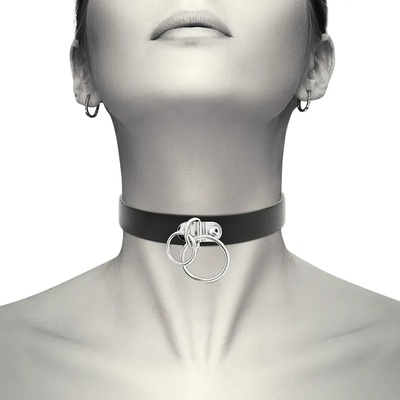 Coquette Hand Crafted Choker Vegan Leather Double Ring