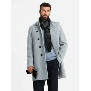 Ombre Clothing Мъжко палто тип "парка" с висока яка и асиметрично закопчаване Grey Ombre Clothing Ombre Clothing | Siv | МЪЖЕ | S