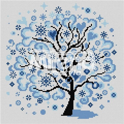 Milena Style Хармония в синьо - гоблен със схема конци dmc 1: 1