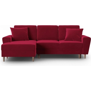 Cosmopolitan Design Червен кадифен разтегателен ъглов диван с място за съхранение (ляв ъгъл) Kyoto - Cosmopolitan Design (COS_LCF_2_F2_KYOTO2)
