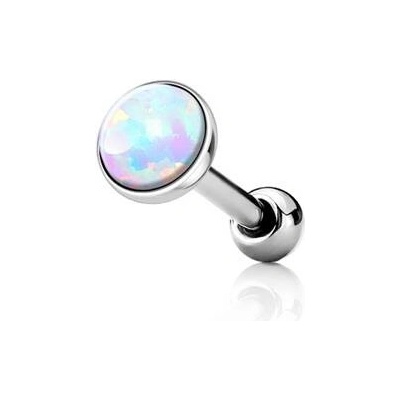 Šperky4U cartilage piercing do ucha bílý opál CP1087-OP17-03