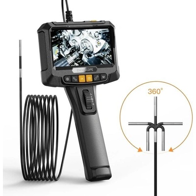 Inskam Endoskop S10 s funkciou otáčania, 5" displej, 3,9 mm sonda, 1080p, 2 m kábel S10-3.9mm-2m-flexible-single-lens