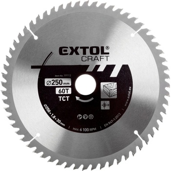 Extol Craft kotouč pilový s SK plátky 250x2,8x30mm 60T