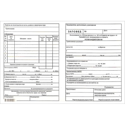Multiprint Заповед за командировка a5 вестник