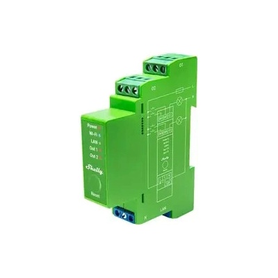 Shelly Pro Dimmer 2PM - dvoukanálový stmívací modul (LAN WiFi Bluetooth) (SHELLY-PRO-DIMMER-2P)
