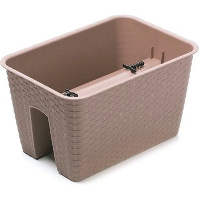 PROSPERPLAST RATOLLA květináč na zábradlí mocca 39.6 x 27.2 x 22.5 cm
