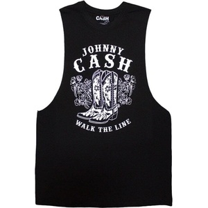 Johnny Cash Walk The Line Boots Black M Риза (JCVEST26MB02)