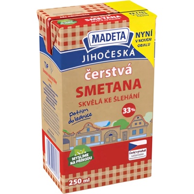 Madeta Jihočeská smetana čerstvá 33% 250ml – Hledejceny.cz