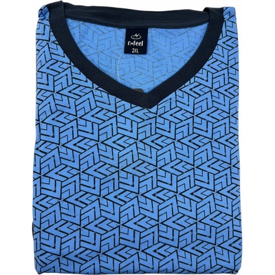 N-feel pánské nadměrné bavlněné pyžama s dlouhým rukávem HUGO modrá