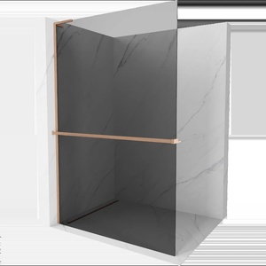 Mexen Kioto+ L Душ стена с рафт Walk-in 120 x 200 см, графит, четкана мед - 800-120-123-65-40 (800-120-123-65-40)