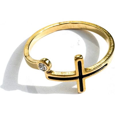 Ornamenti Pozlacený prstýnek Cross gold SA2653