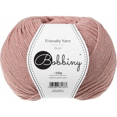 Bobbiny bavlněná příze FRIENDLY YARN 1,5mm blush