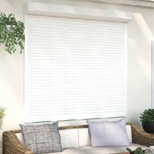 vidaXL Ролетна щора Бял 160 x 150 cm Алуминий и полиреутан (42047062)