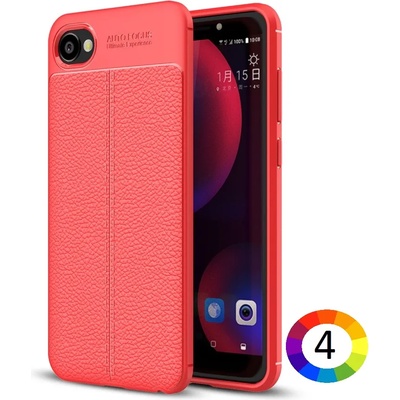 HTC Desire 12 Удароустойчив Litchi Skin Калъф и Протектор