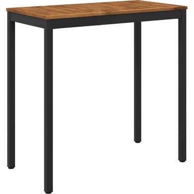 vidaXL Градинска бар маса Естествено и черно 108, 5 x 55 x 105 см (901340)