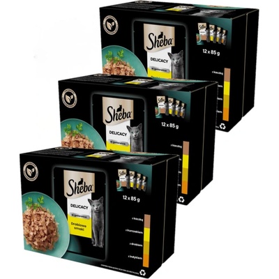 Sheba Select Slices in jelle drůbeží kapsa kuře, krůta, kachna, drůbež 36 x 85 g