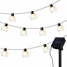 Aca Lighting LED solární skleničky, 11 LED, 2,30 m + 0,50 m, teplá bílá, IP44