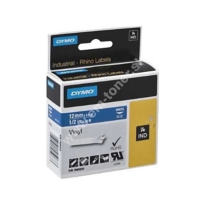 páska DYMO 1805243 PROFI D1 RHINO White On Blue Vinyl Tape (12mm)